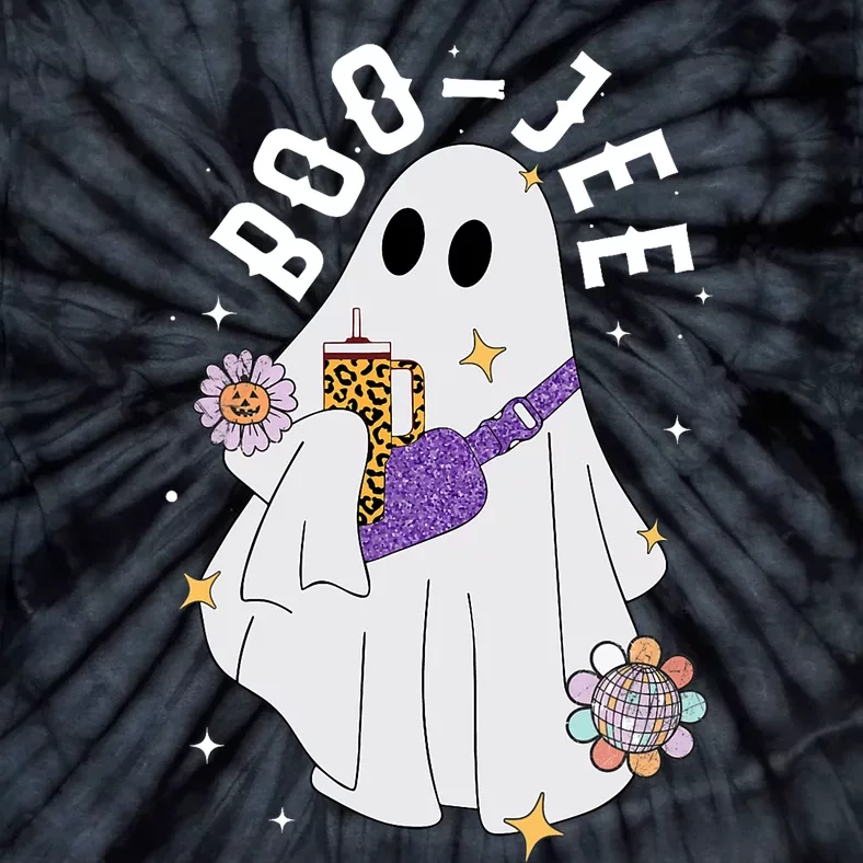 Boujee Boo Jee Spooky Season Cute Ghost Halloween Costume Tie-Dye T-Shirt