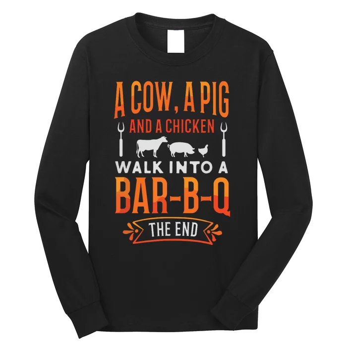 Barbecue BBQ Joke GIft For Grill Master Chef Long Sleeve Shirt