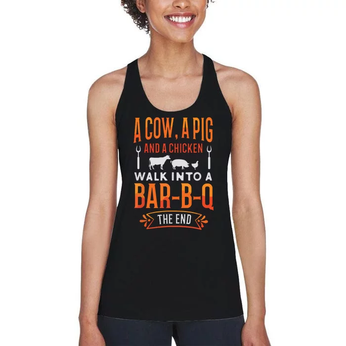 Barbecue BBQ Joke GIft For Grill Master Chef Women's Racerback Tank