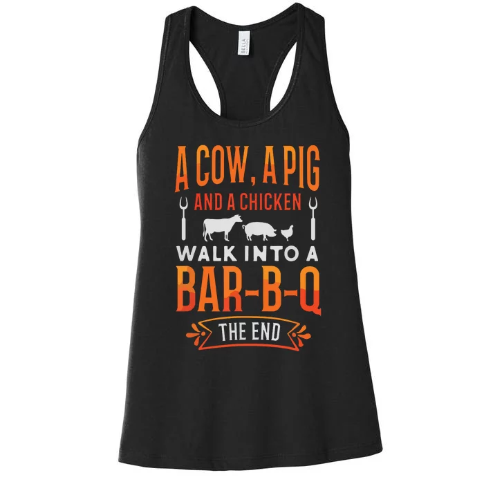 Barbecue BBQ Joke GIft For Grill Master Chef Women's Racerback Tank