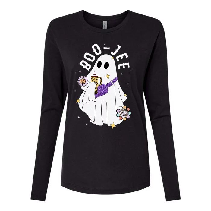 Boujee Boo Jee Spooky Season Cute Ghost Halloween Costume Womens Cotton Relaxed Long Sleeve T-Shirt