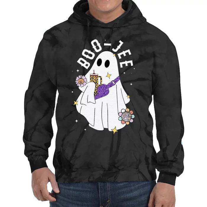 Boujee Boo Jee Spooky Season Cute Ghost Halloween Costume Tie Dye Hoodie