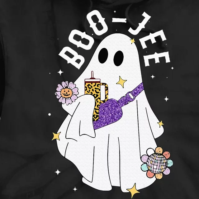 Boujee Boo Jee Spooky Season Cute Ghost Halloween Costume Tie Dye Hoodie