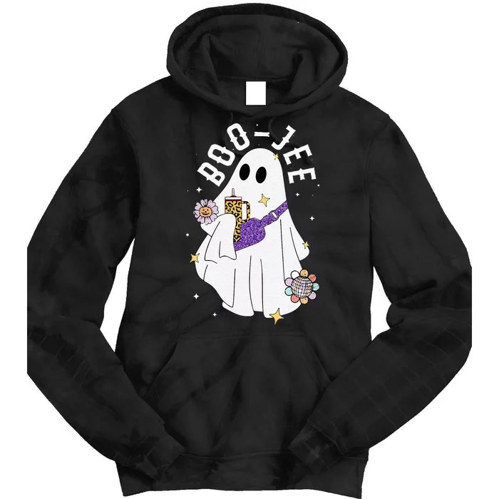 Boujee Boo Jee Spooky Season Cute Ghost Halloween Costume Tie Dye Hoodie