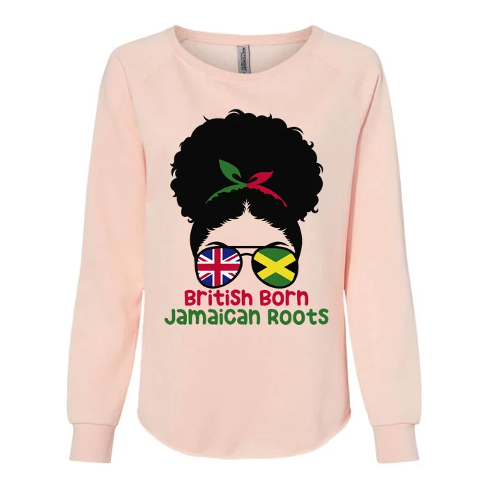 British Born Jamaican Roots Afro Half Britain half Jamaica Womens California Wash Sweatshirt