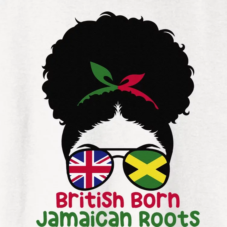 British Born Jamaican Roots Afro Half Britain half Jamaica Women's Crop Top Tee