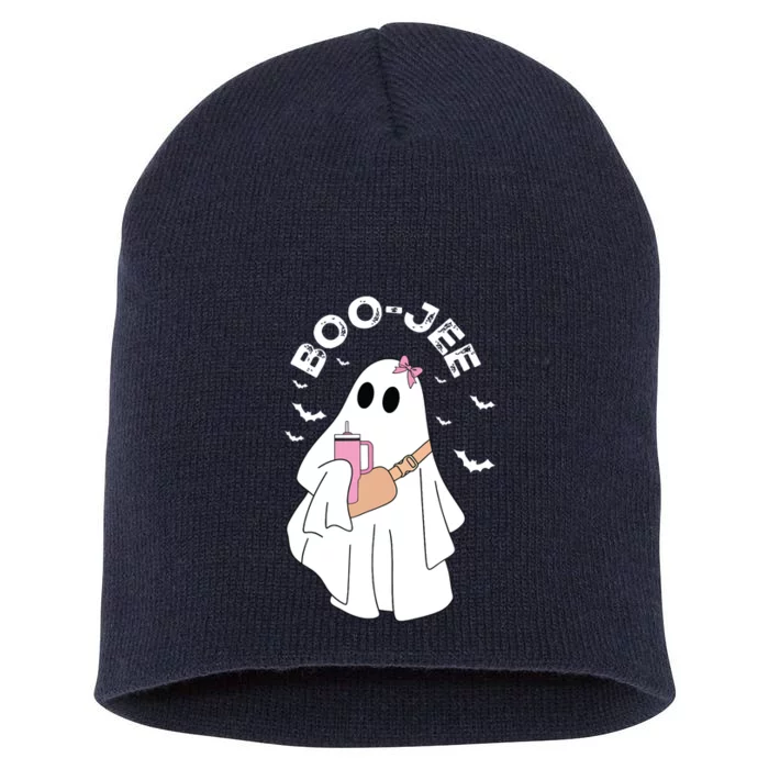 Boujee Boo Jee Ghost Halloween Girl Kids Boy Spooky Season Short Acrylic Beanie