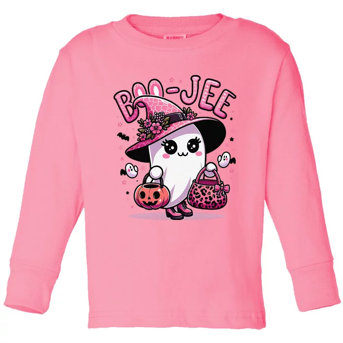 Boujee Boo Jee Spooky Ghost Pin.K Halloween Women Toddler Long Sleeve Shirt