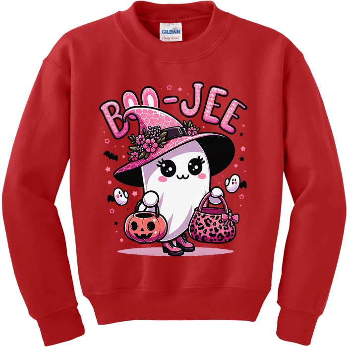 Boujee Boo Jee Spooky Ghost Pin.K Halloween Women Kids Sweatshirt