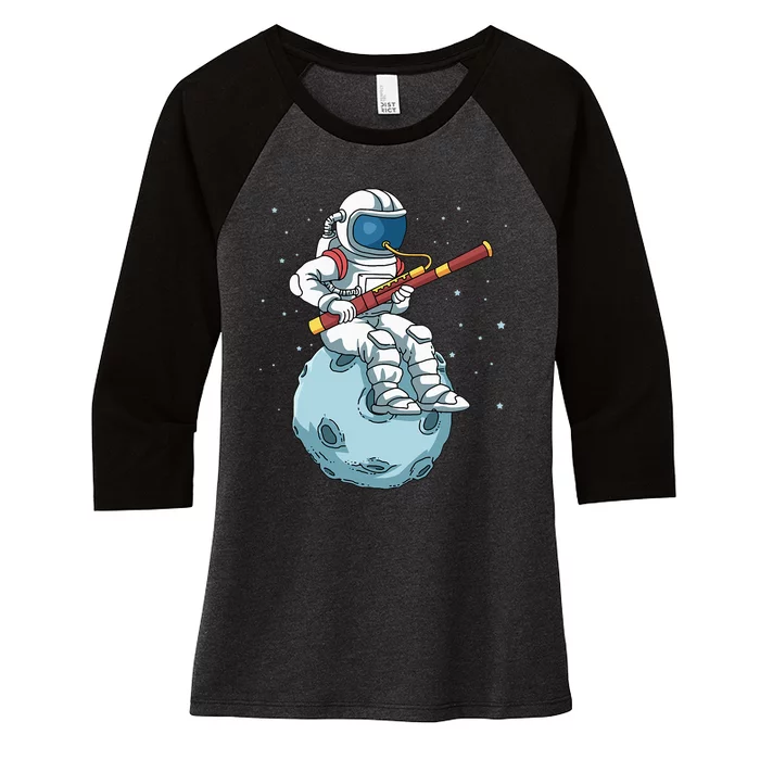 Bassoon Bassoonist Jazz Music Big Band Astronaut Bassoon Women's Tri-Blend 3/4-Sleeve Raglan Shirt