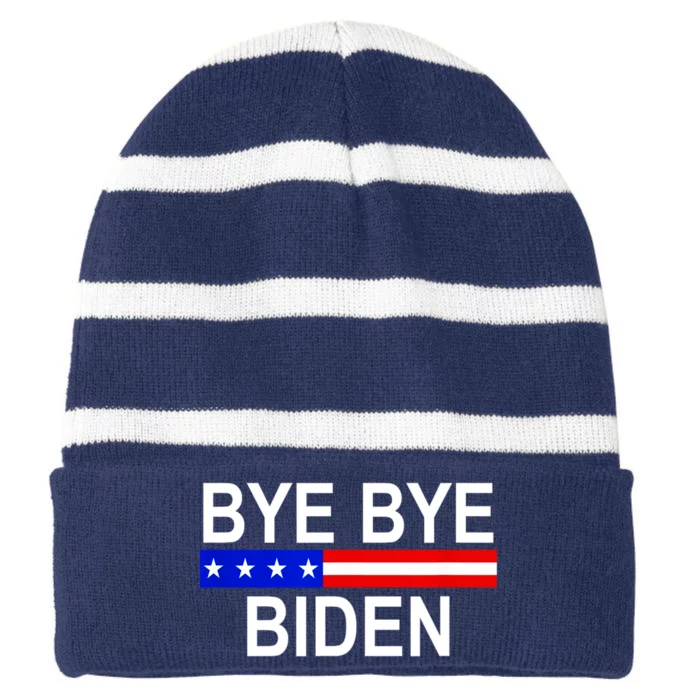 Bye Bye Joe Biden Striped Beanie with Solid Band