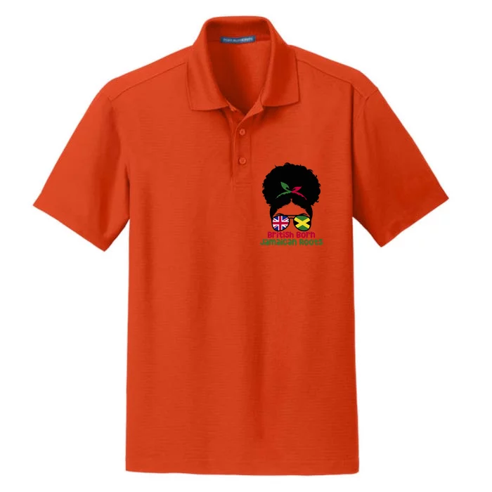 British Born Jamaican Roots Afro Half Britain Half Jamaica Dry Zone Grid Performance Polo