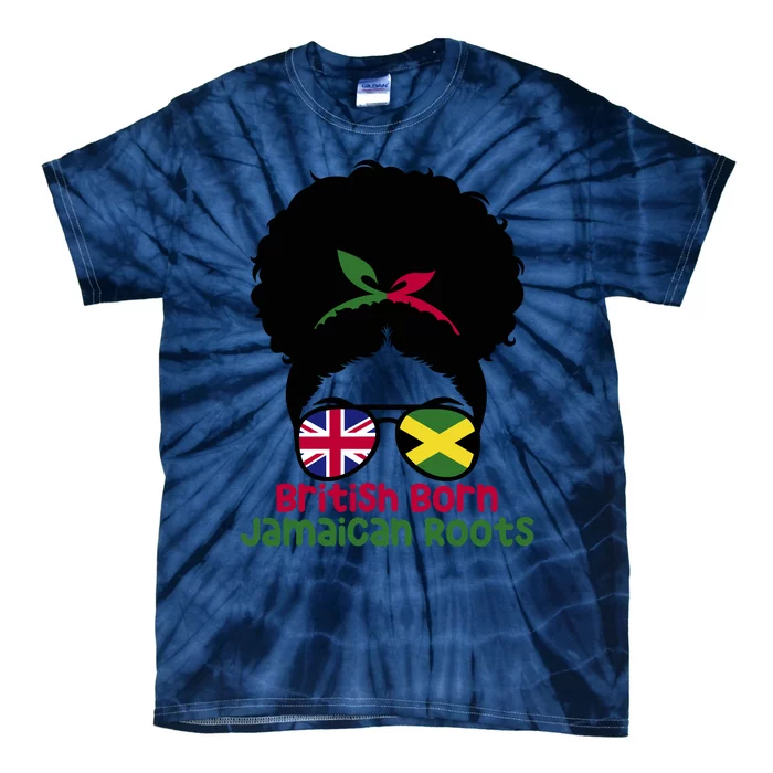 British Born Jamaican Roots Afro Half Britain Half Jamaica Tie-Dye T-Shirt