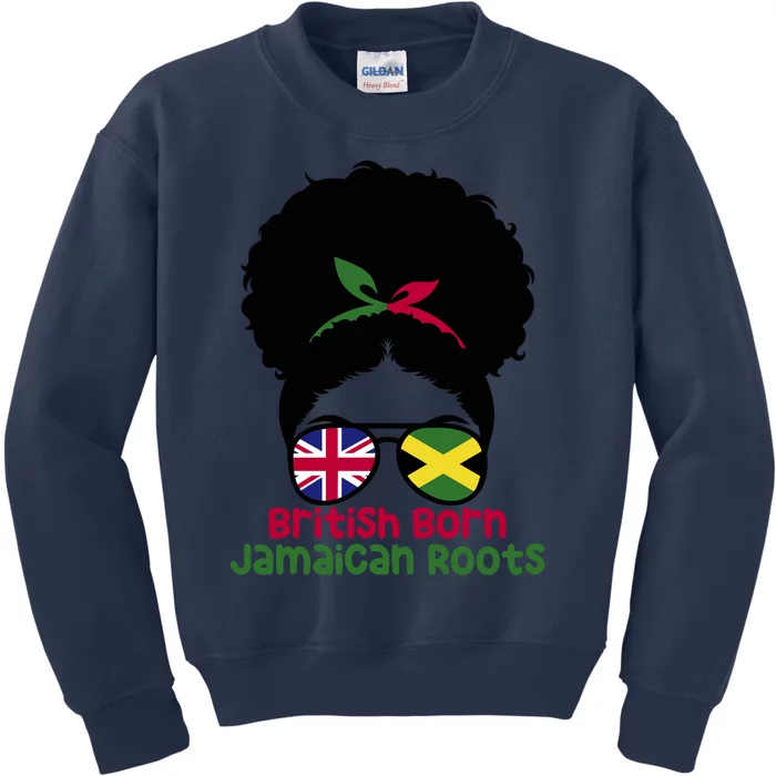 British Born Jamaican Roots Afro Half Britain Half Jamaica Kids Sweatshirt