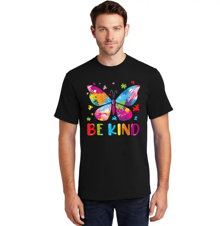 Butterfly Be Kind Autism Awareness Tall T-Shirt