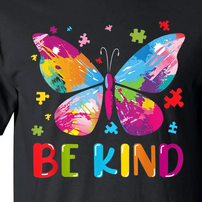 Butterfly Be Kind Autism Awareness Tall T-Shirt