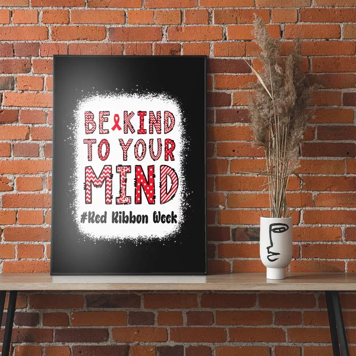 Bleached Be Kind To Your Mind Leopard Red Ribbon Week Poster