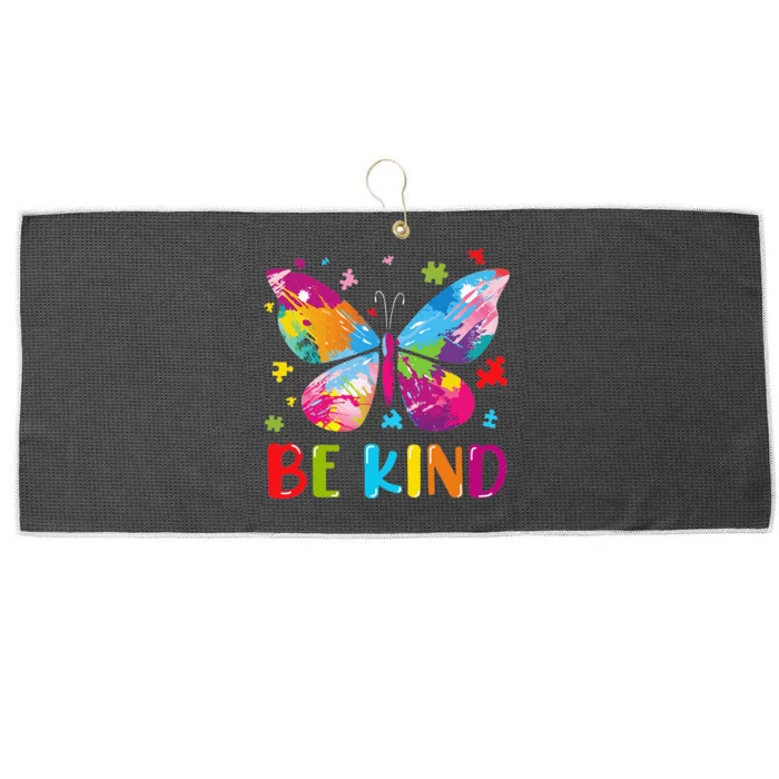 Butterfly Be Kind Autism Awareness Month Large Microfiber Waffle Golf Towel