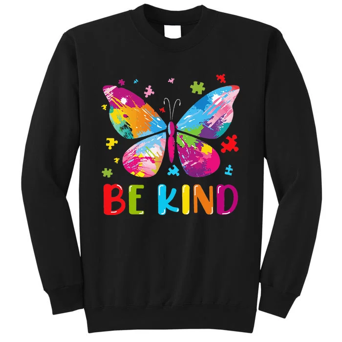 Butterfly Be Kind Autism Awareness Month Tall Sweatshirt