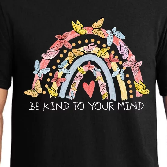 Butterflies Be Kind To Your Mind Rainbow Mental Health Pajama Set