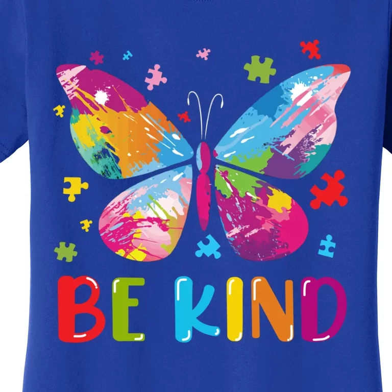 Butterfly Be Kind Autism Awareness Meaningful Gift Women's T-Shirt