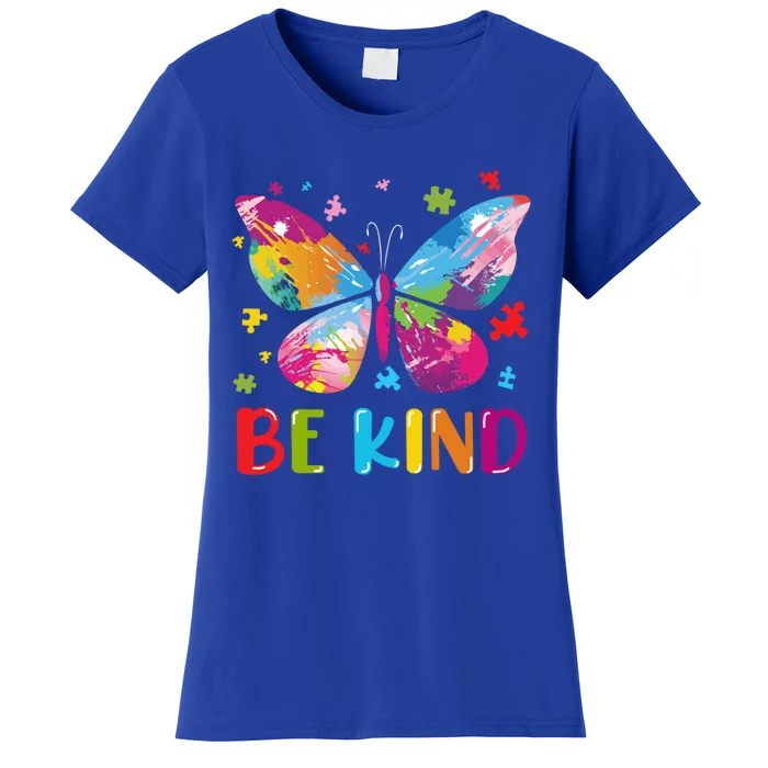 Butterfly Be Kind Autism Awareness Meaningful Gift Women's T-Shirt