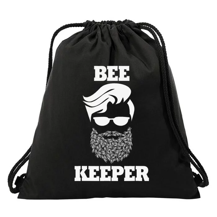 Beekeeper bee keeper funny bees beard Drawstring Bag