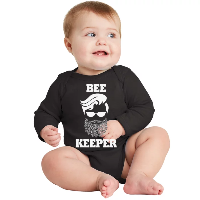 Beekeeper bee keeper funny bees beard Baby Long Sleeve Bodysuit