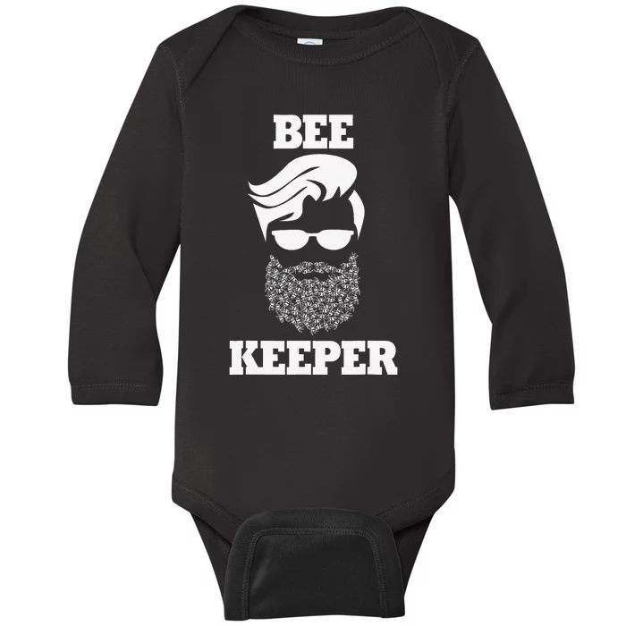 Beekeeper bee keeper funny bees beard Baby Long Sleeve Bodysuit