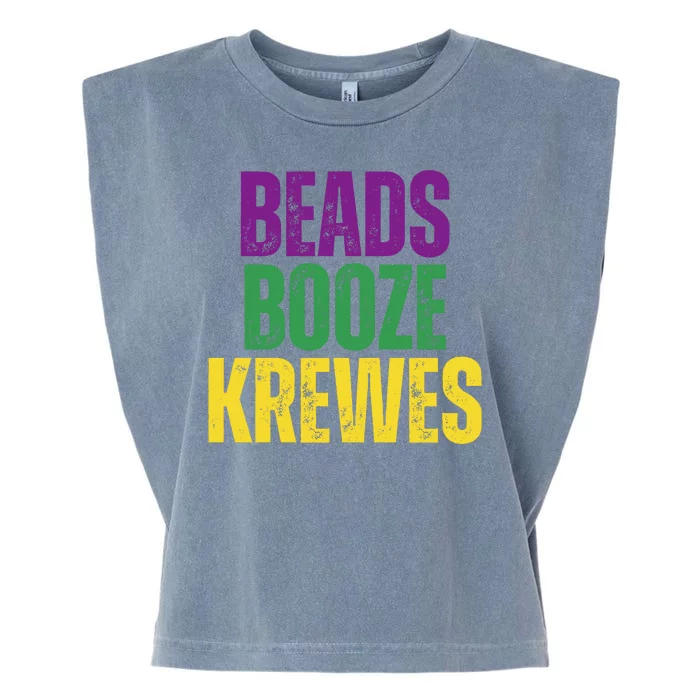 Beads Booze Krewes Mardi Gras Vintage Garment-Dyed Women's Muscle Tee