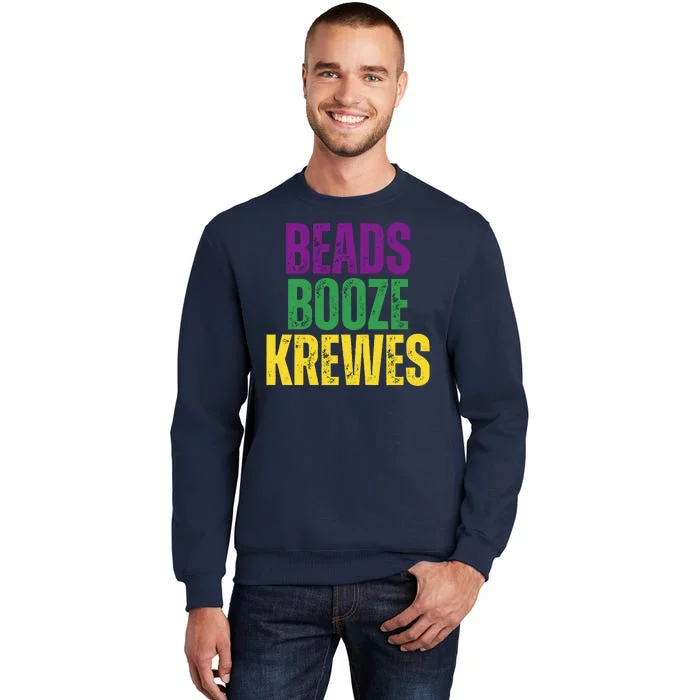 Beads Booze Krewes Mardi Gras Vintage Tall Sweatshirt