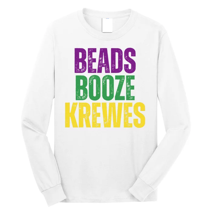 Beads Booze Krewes Mardi Gras Vintage Long Sleeve Shirt