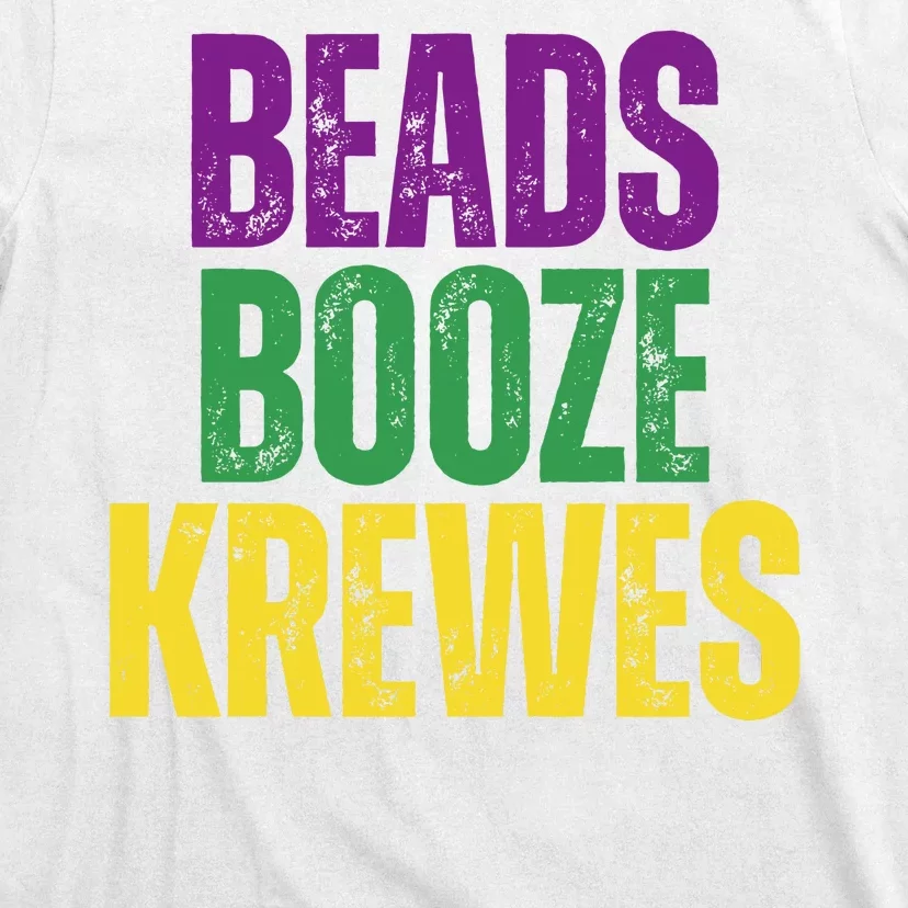 Beads Booze Krewes Mardi Gras Vintage T-Shirt