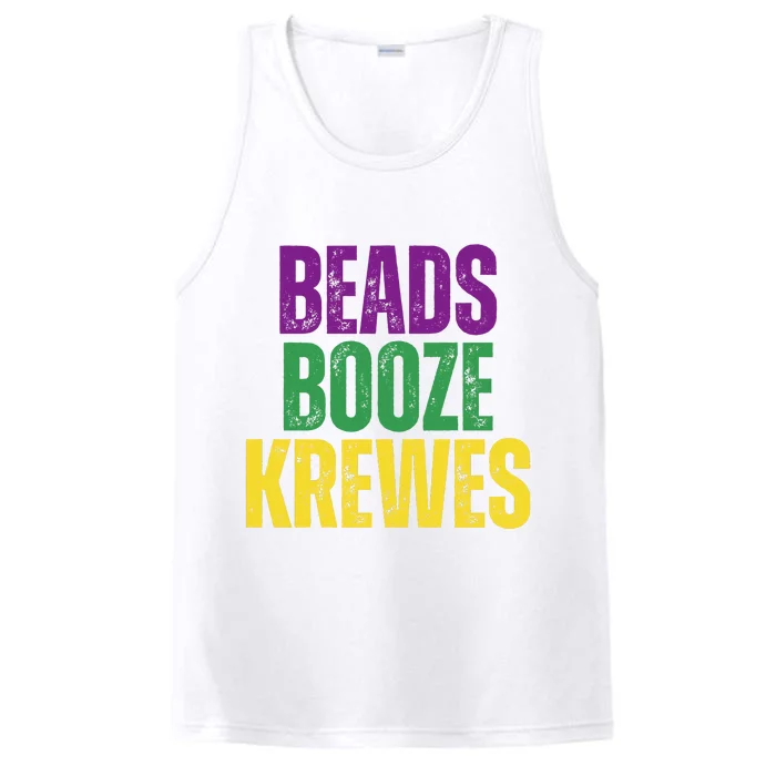 Beads Booze Krewes Mardi Gras Vintage Performance Tank