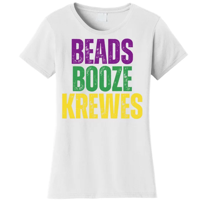 Beads Booze Krewes Mardi Gras Vintage Women's T-Shirt