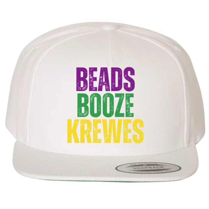 Beads Booze Krewes Mardi Gras Vintage Wool Snapback Cap