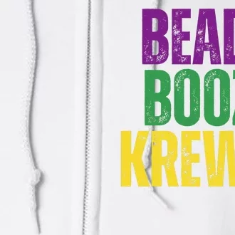 Beads Booze Krewes Mardi Gras Vintage Full Zip Hoodie