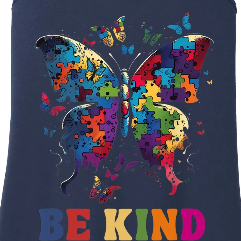 Butterfly Be Kind Autism Awareness Month Gifts Ladies Essential Tank