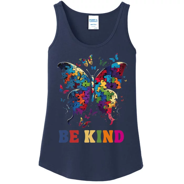 Butterfly Be Kind Autism Awareness Month Gifts Ladies Essential Tank