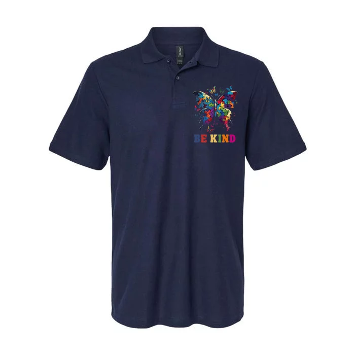 Butterfly Be Kind Autism Awareness Month Gifts Softstyle Adult Sport Polo