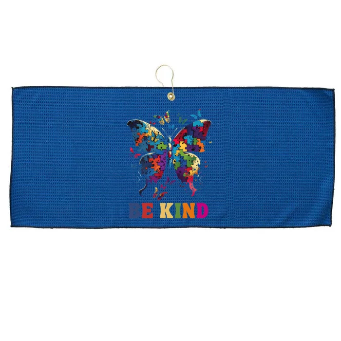 Butterfly Be Kind Autism Awareness Month Gifts Large Microfiber Waffle Golf Towel