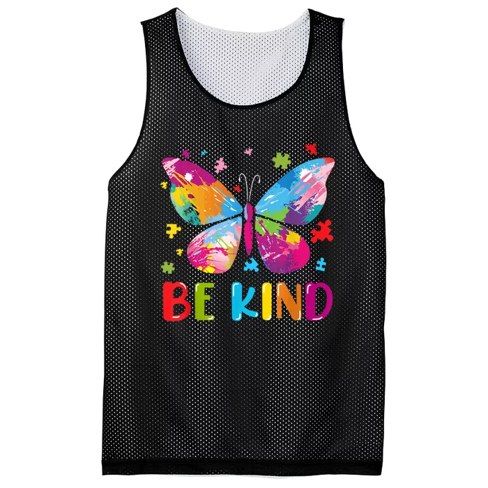 Butterfly Be Kind Autism Awareness Mesh Reversible Basketball Jersey Tank