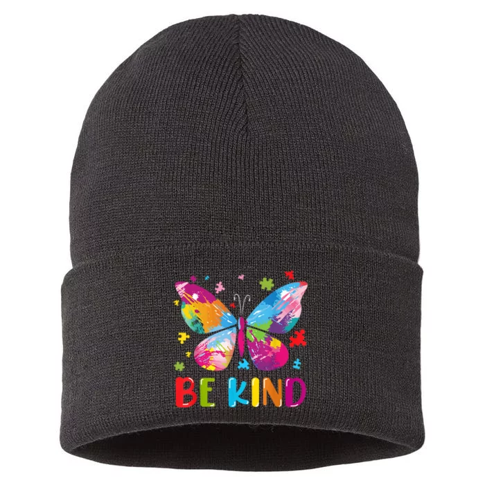 Butterfly Be Kind Autism Awareness Sustainable Knit Beanie