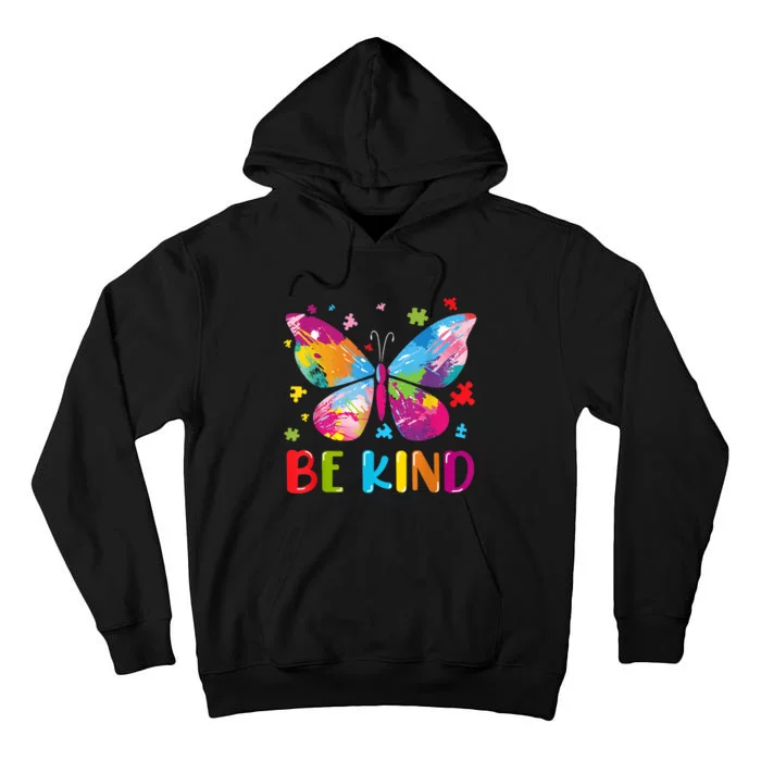 Butterfly Be Kind Autism Awareness Tall Hoodie