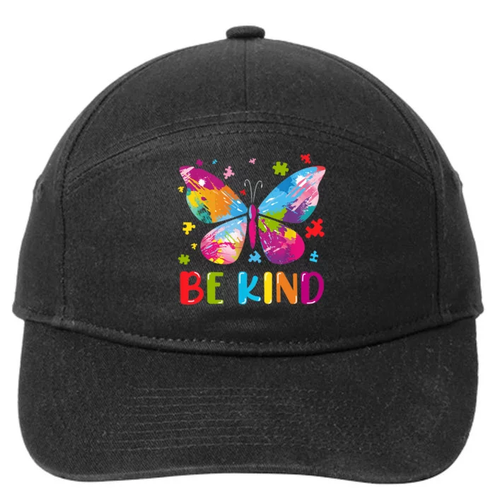 Butterfly Be Kind Autism Awareness 7-Panel Snapback Hat