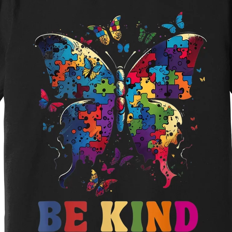 Butterfly Be Kind Autism Awareness Month Gifts m.e.n Wo Premium T-Shirt