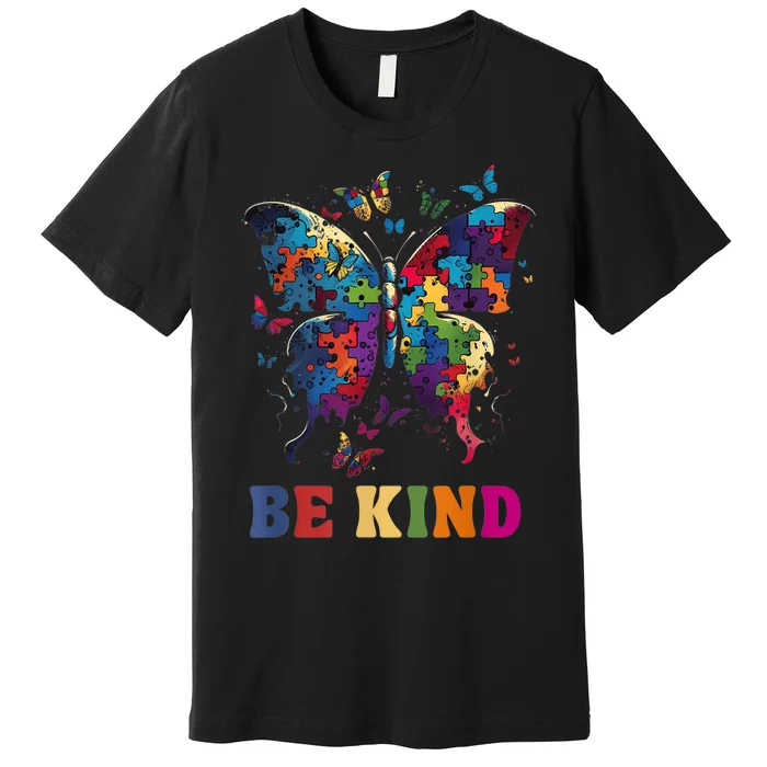 Butterfly Be Kind Autism Awareness Month Gifts m.e.n Wo Premium T-Shirt