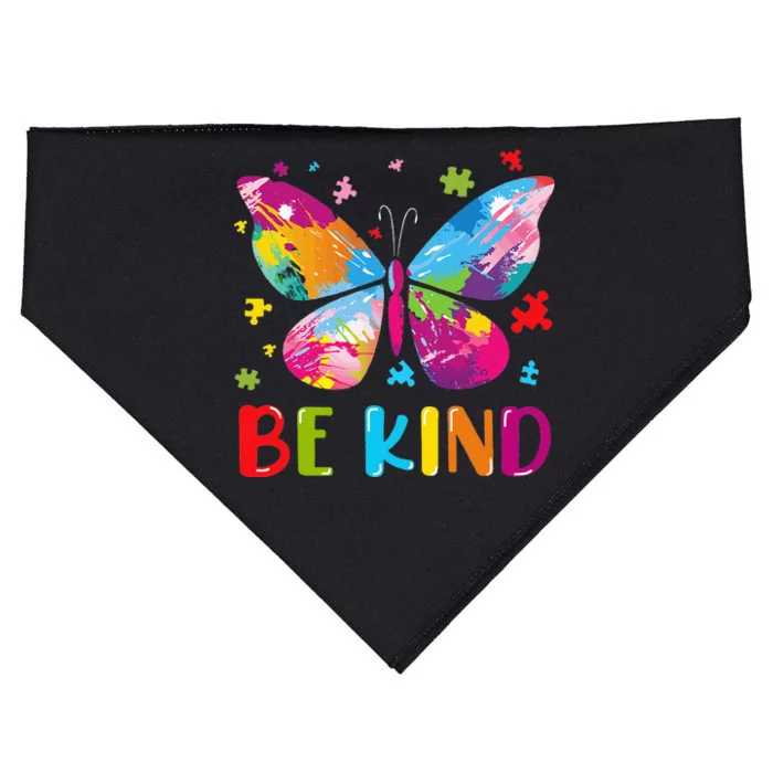 Butterfly Be Kind Autism Awareness USA-Made Doggie Bandana