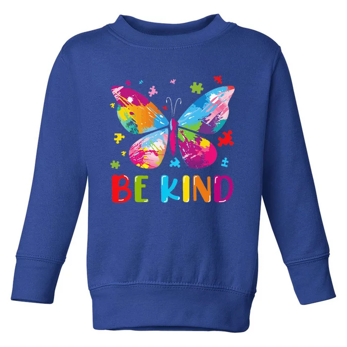 Butterfly Be Kind Autism Awareness Toddler Sweatshirt