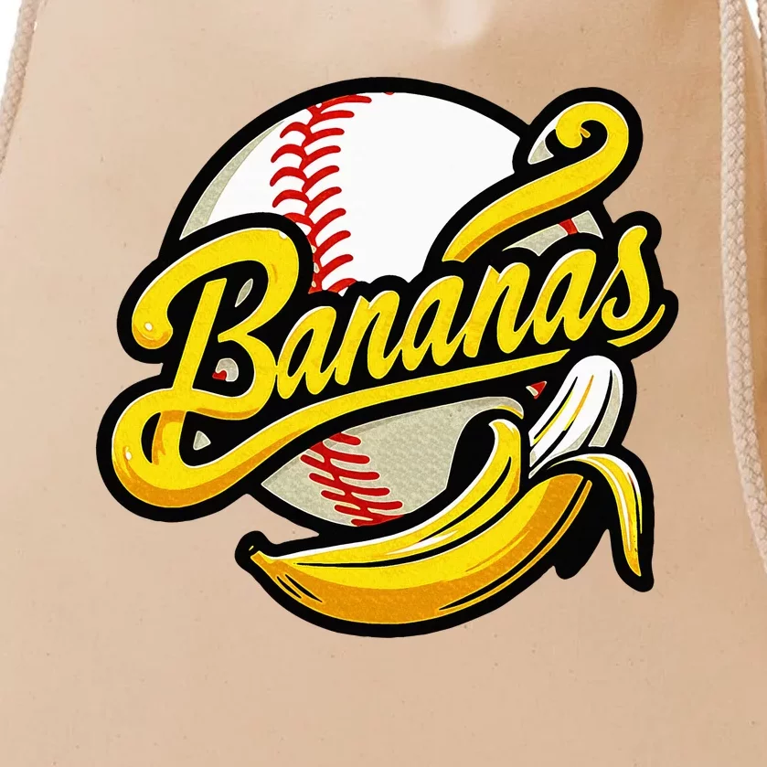 Banana Baseball Lover Cool Game Drawstring Bag